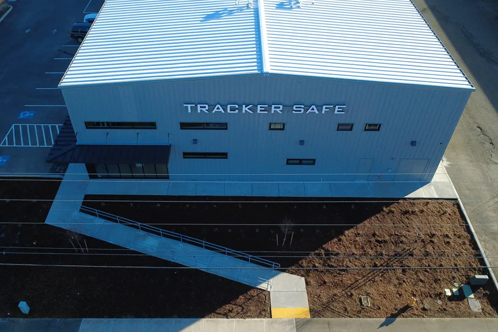 Aerial view of Tracker Safe newly built facility by Westmore Construction Services