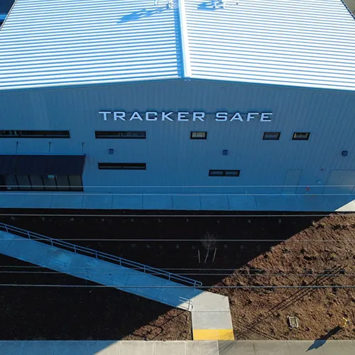 Aerial view of Tracker Safe newly built facility by Westmore Construction Services